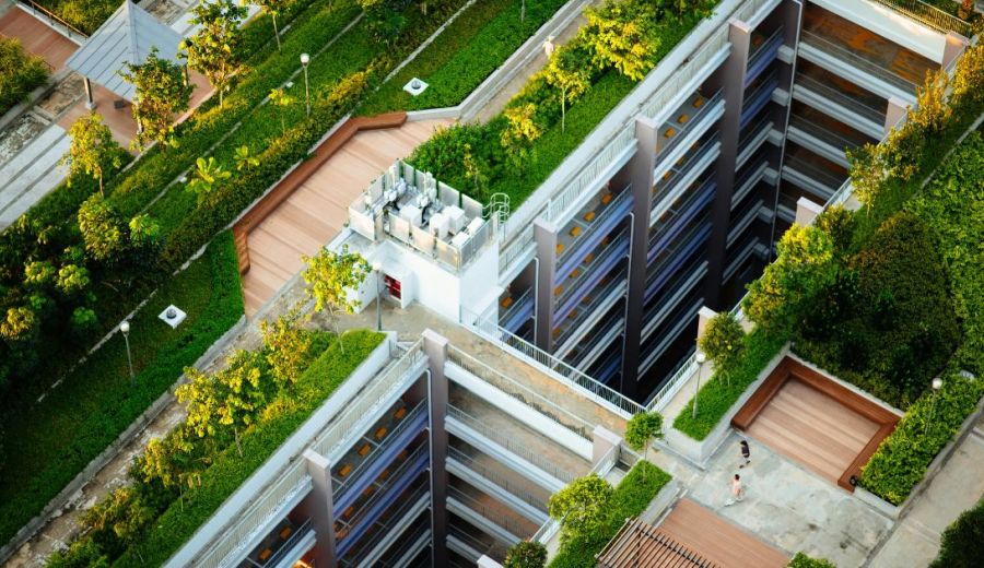 image of a sustainable green building