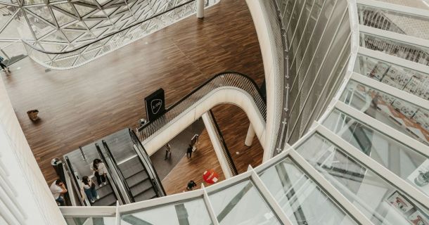 image of building occupants using amenities indoors