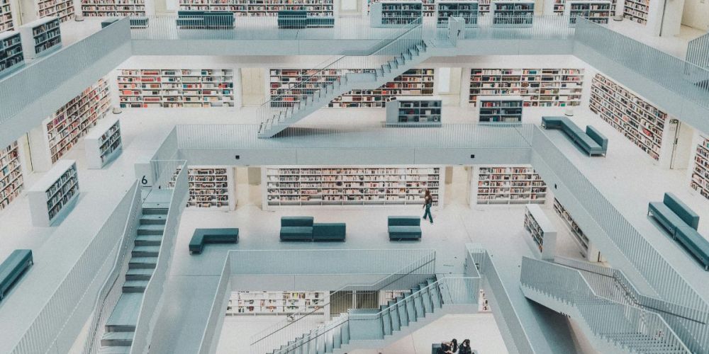 image of a campus library interior