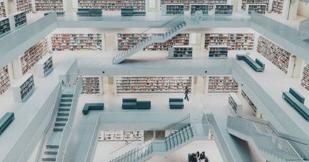 image of a campus library interior