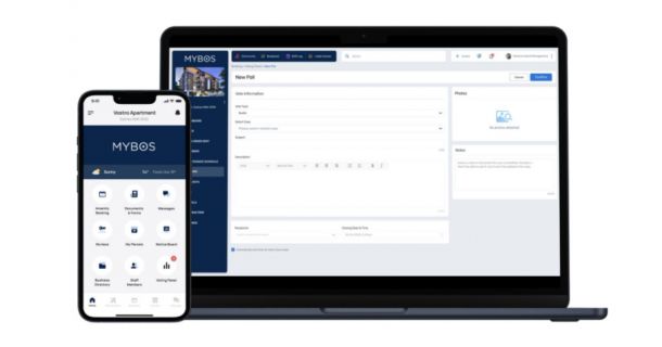 image of the MYBOS Voting Panel feature on a mobile and laptop device